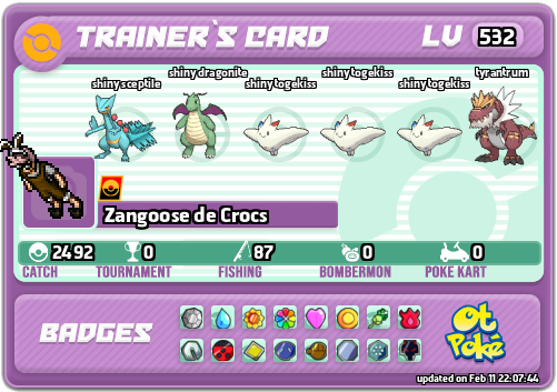 Zangoose de Crocs Card otPokemon.com