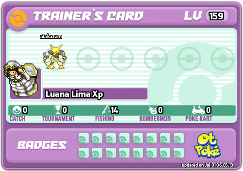 Luana Lima Xp Card otPokemon.com