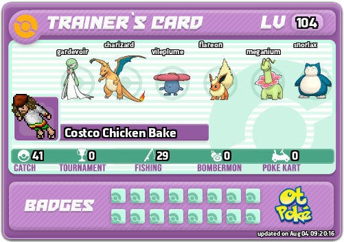 Costco Chicken Bake Card otPokemon.com