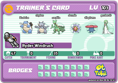 Ryder Windrush Card otPokemon.com
