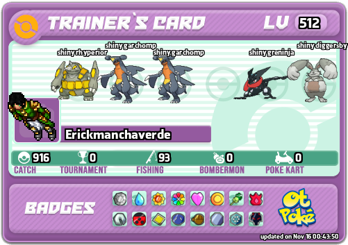 Erickmanchaverde Card otPokemon.com