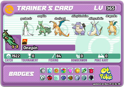 Onepin Card otPokemon.com