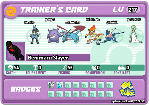 Benimaru Slayer Card otPokemon.com