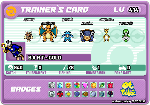 B A R T - GOLD Card otPokemon.com