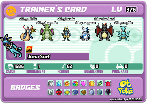 Jona Surf Card otPokemon.com